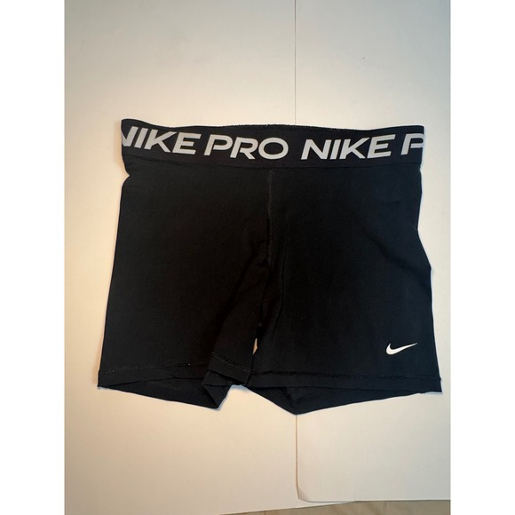 Nike Pro L Women's Compression Shorts Black Athletic Activewear Workout - Picture 1 of 6